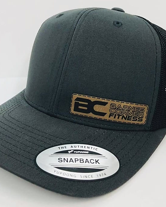 A BC Fitness leather patch snapback